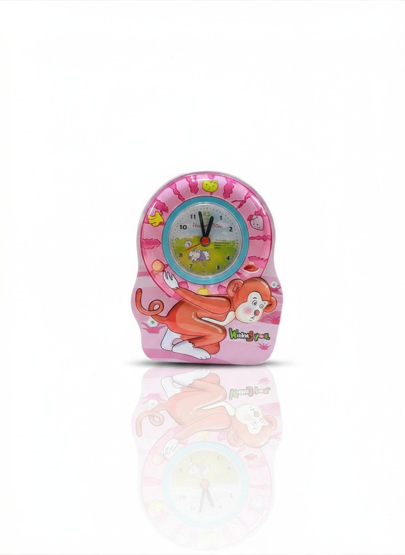 Cute Monkey Piggy Bank with Clock for Kids – Coin Saving Box & Table Clock