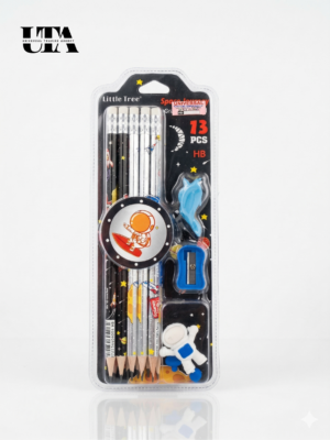 Space Theme Pencil Kit (13 PCS Set – HB Pencils with Accessories )